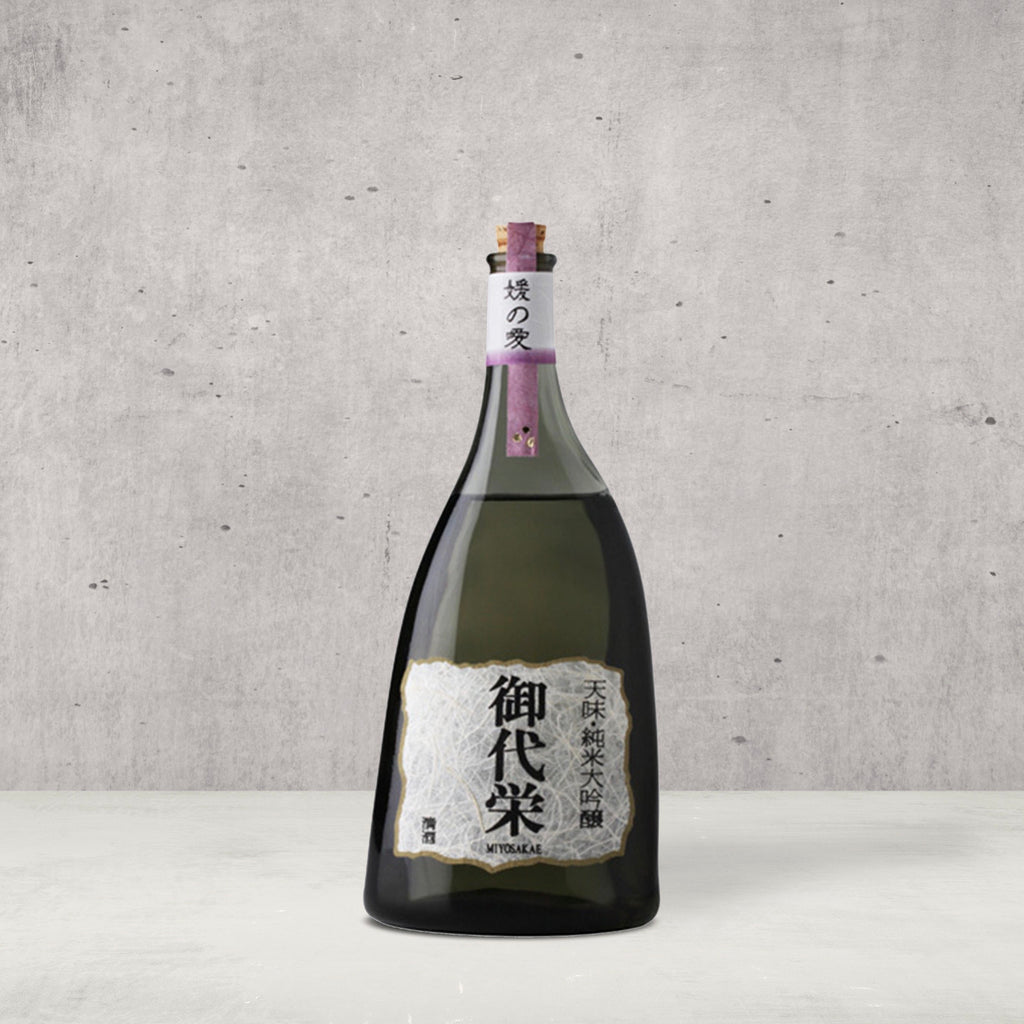 Miyosakae Tenmi Junmai Daiginjo. "Taste of Heaven" Premium Japanese sake. High end luxury japanese sake.